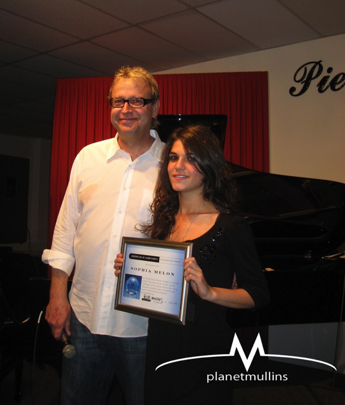 Rob Mullins with student Sophia Melon